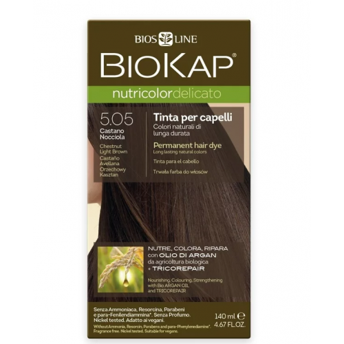 Biokap N5.05 Chestnut-Light Brown, Βαφή Μαλλιών Χρώμα Καστανό Ανοιχτό 40ml
