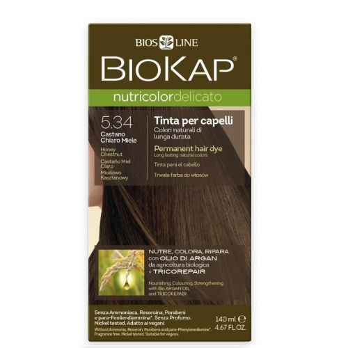 Biokap N5.34 Honey Chestnut, Βαφή Μαλλιών Χρώμα Καστανό Μελί 140ml