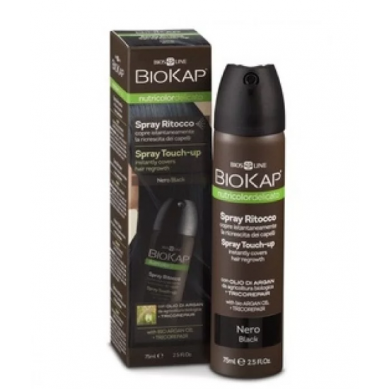 Biokap Touch Up Spray Black, Σπρέυ Κάλυψης Λευκών Χρώμα Μαύρο 75ml