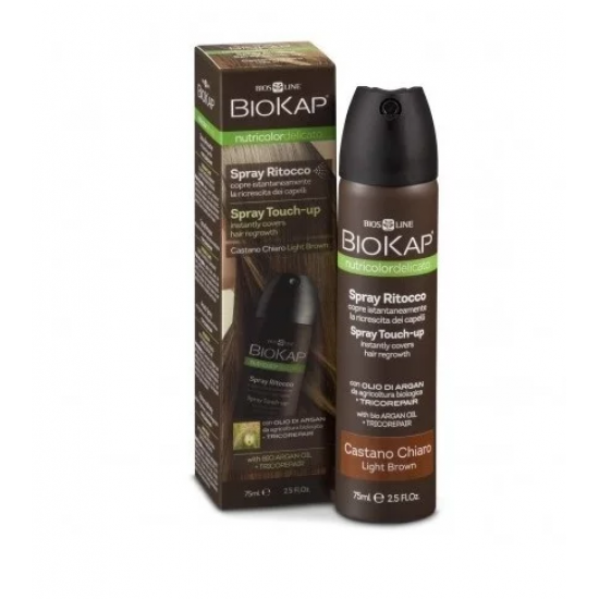 Biokap Touch Up Spray Dark Brown,Σπρέυ Κάληψης Λευκών Χρώμα Σκουρό Καστανό 75ml