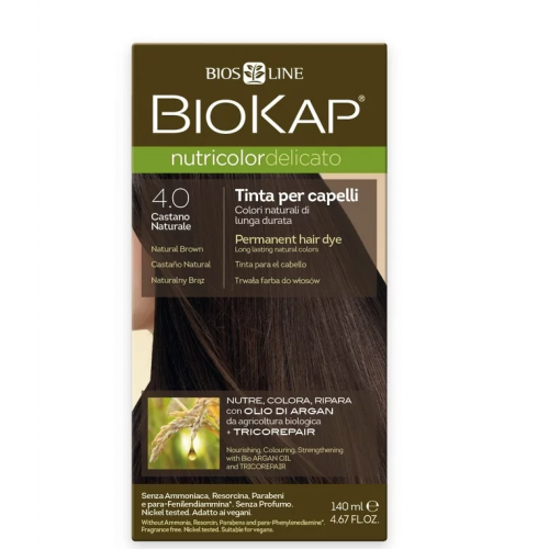 Biokap N4.0 Natural Brown, Βαφή Μαλλιών Χρώμα Καστανό Φυσικό 140ml