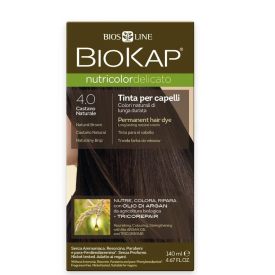 Biokap N4.0 Natural Brown, Βαφή Μαλλιών Χρώμα Καστανό Φυσικό 140ml Biokap N4.0 Natural Brown, Βαφή Μαλλιών Χρώμα Καστανό Φυσικό 140ml