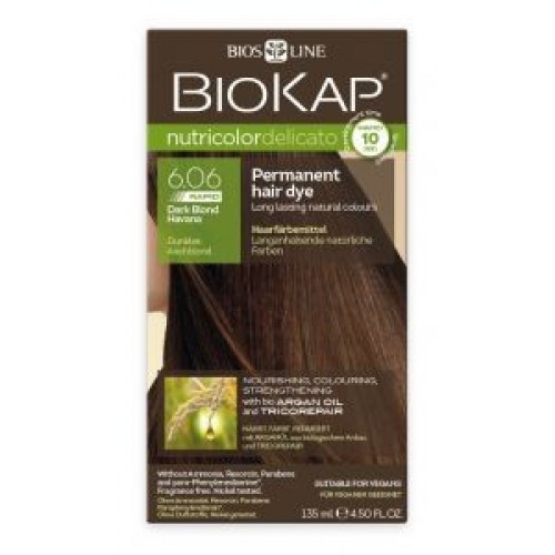 Biokap Rapid Μόνιμο Χρώμα Μαλλιών 6.06 Σκούρο Ξανθό Αβάνα 135ml Biokap Rapid Μόνιμο Χρώμα Μαλλιών 6.06 Σκούρο Ξανθό Αβάνα 135ml