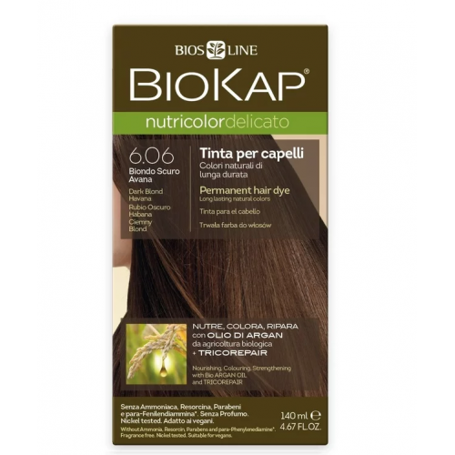 Biokap N6.06 Dark Blond-Havana, Βαφή Μαλλιών Χρώμα Ξανθό Σκούρο Ανανά 140ml