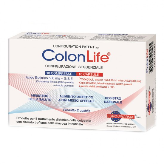 ColonLife Συμπλήρωμα Διατροφής με Βουτυρικό οξύ & Προβιοτικά για Ευερέθιστο Έντερο, 10 tabs & 10 caps