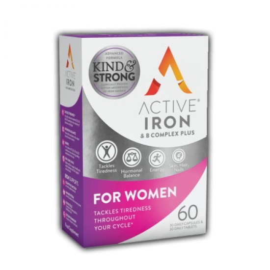 Active Iron for Women Πωτοποριακή Πρωτεϊνική Φόρμουλα για Γυναίκες 30 Κάψουλες Σιδήρου & 30 Ταμπλέτες Πολυβιταμίνης