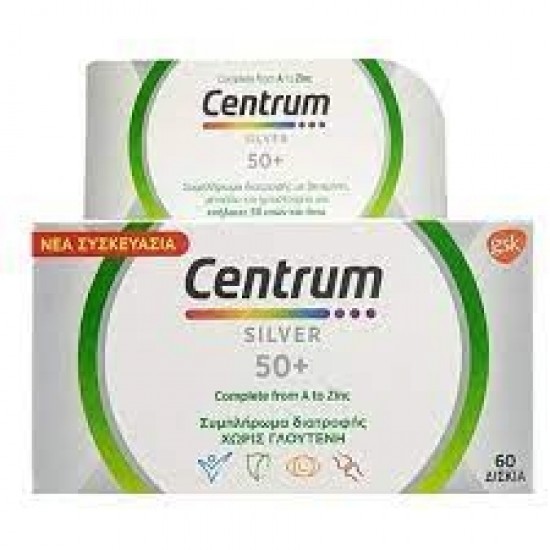 Centrum Silver 50+, Πολυβιταμίνη για Ενήλικες 50 Ετών και Άνω, 60 Δισκία