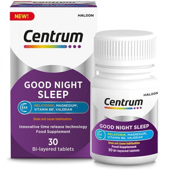 Centrum Good Night Sleep Συμπλήρωμα Διατροφής για Ήρεμο & Ξεκούραστο Ύπνο 30 ταμπλέτες Centrum Good Night Sleep Συμπλήρωμα Διατροφής για Ήρεμο & Ξεκούραστο Ύπνο 30 ταμπλέτες