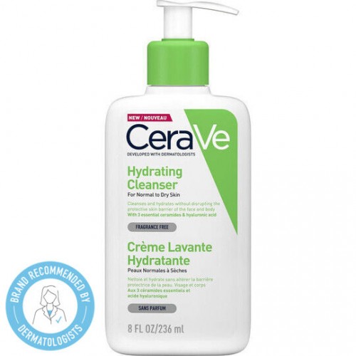 CeraVe Hydrating Cleanser, Κρέμα Καθαρισμού για Κανονικό έως Ξηρό Δέρμα 236ml CeraVe Hydrating Cleanser, Κρέμα Καθαρισμού για Κανονικό έως Ξηρό Δέρμα 236ml