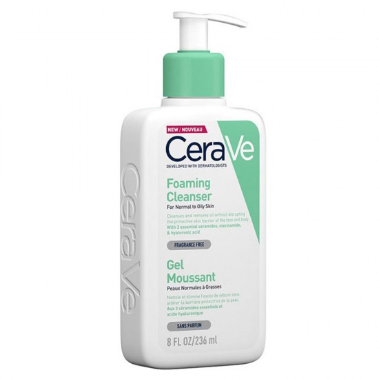 CeraVe Foaming Cleanser, Gel Καθαρισμού για Κανονικό έως Λιπαρό Δέρμα 236ml
