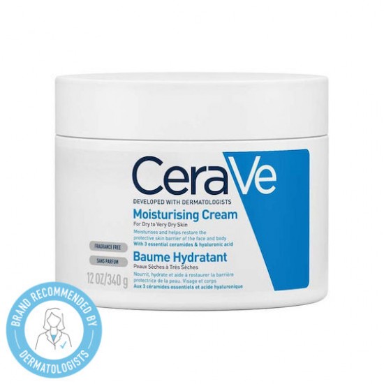 CeraVe Moisturising Cream, Ενυδατική Κρέμα για Ξηρό έως Πολύ Ξηρό Δέρμα 340g