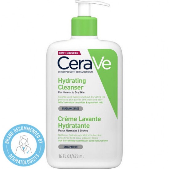 CeraVe Hydrating Cleanser, Κρέμα Καθαρισμού για Κανονικό έως Ξηρό Δέρμα 473ml CeraVe Hydrating Cleanser, Κρέμα Καθαρισμού για Κανονικό έως Ξηρό Δέρμα 473ml