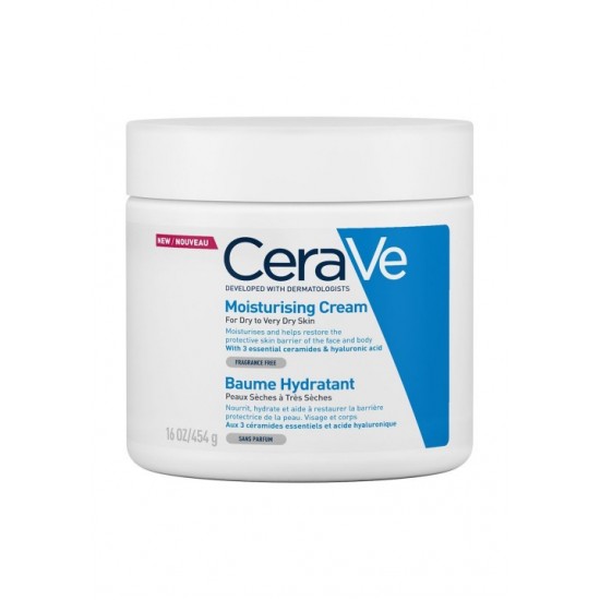 CeraVe Moisturising Cream, Ενυδατική Κρέμα για Ξηρό έως Πολύ Ξηρό Δέρμα 454g