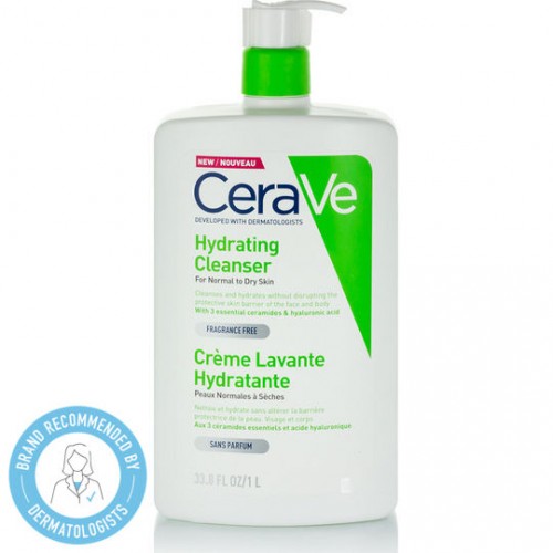 CeraVe Hydrating Cleanser, Κρέμα Καθαρισμού για Κανονικό/Ξηρό Δέρμα 1Lt