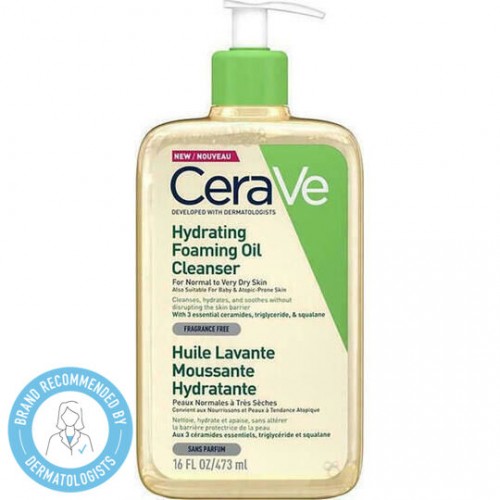 Cerave Hydrating Foaming Oil Cleanser, Απαλό Λάδι Καθαρισμού για Πρόσωπο & Σώμα 473ml