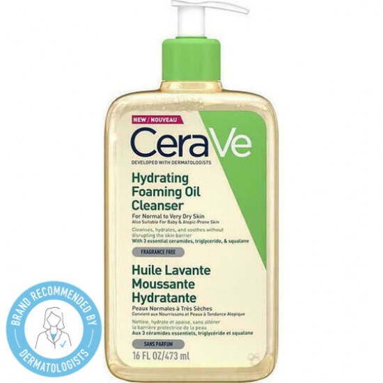 Cerave Hydrating Foaming Oil Cleanser, Απαλό Λάδι Καθαρισμού για Πρόσωπο & Σώμα 473ml Cerave Hydrating Foaming Oil Cleanser, Απαλό Λάδι Καθαρισμού για Πρόσωπο & Σώμα 473ml