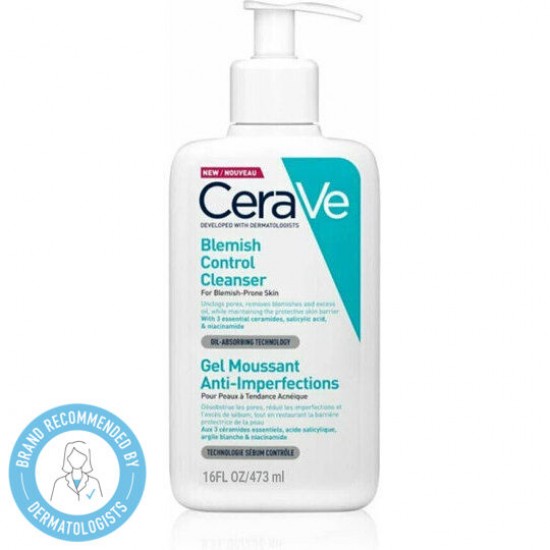 Cerave Blemish Control Cleanser, Gel Καθαρισμού για Επιδερμίδα με Ατέλειες 473ml Cerave Blemish Control Cleanser, Gel Καθαρισμού για Επιδερμίδα με Ατέλειες 473ml