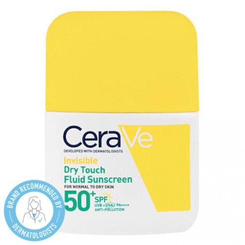 CeraVe Invisible Dry Touch Fluid Sunscreen Αντηλιακό Προσώπου για Κανονική έως Λιπαρή επιδερμίδα SPF50+ 50ml