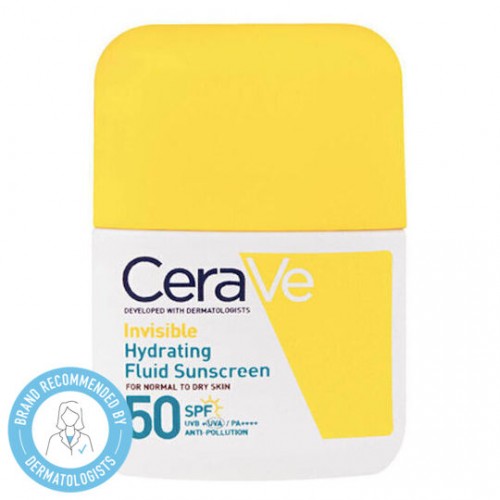 CeraVe Invisible Hydrating Fluid Sunscreen Αντηλιακό Προσώπου Ελαφριάς Υφής για Κανονική έως Ξηρή Επιδερμίδα SPF50 50ml