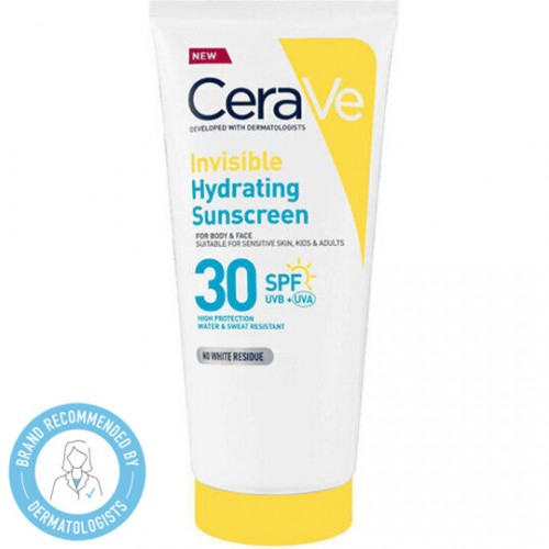 CeraVe Invisible Hydrating Sunscreen Αντηλιακό για Πρόσωπο & Σώμα SPF30 177ml
