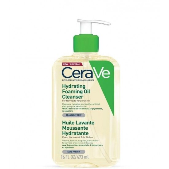 Cerave Hydrating Foaming Oil Cleanser, Απαλό Λάδι Καθαρισμού για Πρόσωπο & Σώμα 473ml