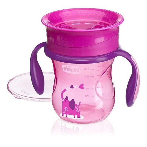 Chicco Perfect Cup Κύπελλο Εκπαίδευσής με Λαβές Ροζ 200ml (6951-10)
