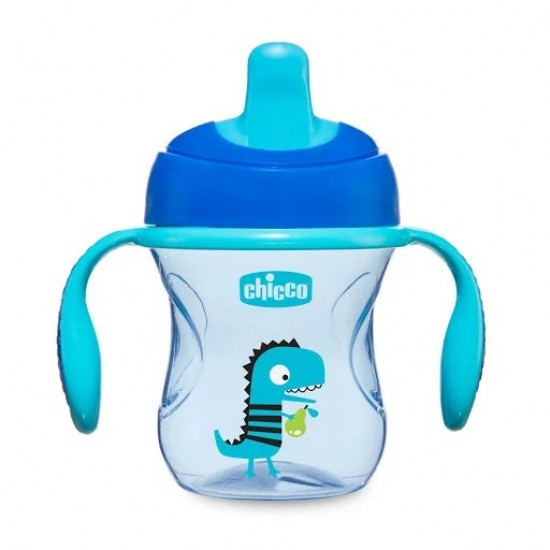 Chicco Training Cup 6m+ Εκπαιδευτικό Κύπελλο με Λαβές, Χρώμα Μπλε 200ml