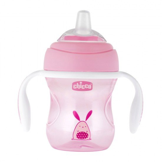 Chicco Transition Cup 4m+ Κύπελλο με Λαβές, Ροζ 200ml