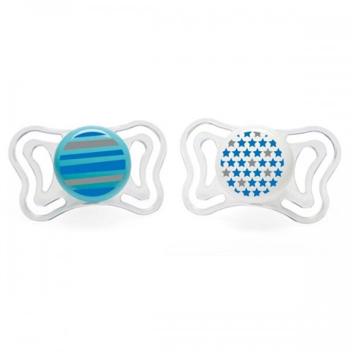 Chicco PhysioForma Light 6-16m Πιπίλες Σιλικόνης, Χρώμα Μπλε Διάφανη & Διάφανη 2 Τεμάχια Chicco PhysioForma Light 6-16m Πιπίλες Σιλικόνης, Χρώμα Μπλε Διάφανη & Διάφανη 2 Τεμάχια