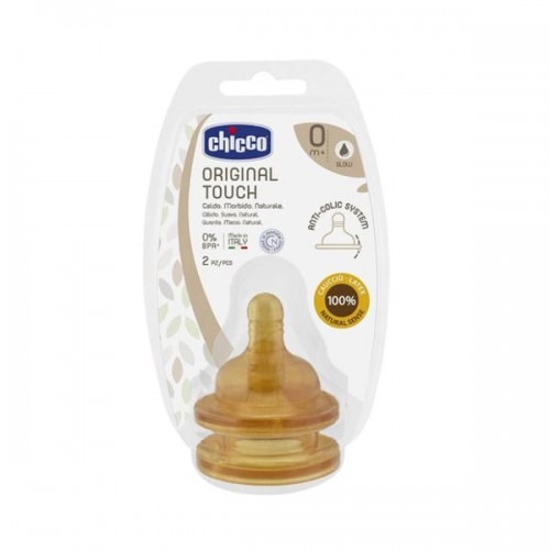 Chicco Original Touch Θηλή Latex 0m+ Slow, Αργή Ροή 2 Τεμάχια