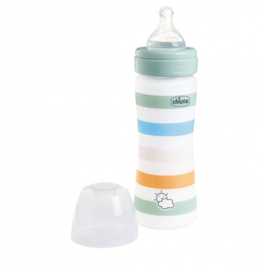 Chicco Well Being Anti-Colic System Πλαστικό Μπιμπερό με Θηλή Σιλικόνης  2m+ 250ml