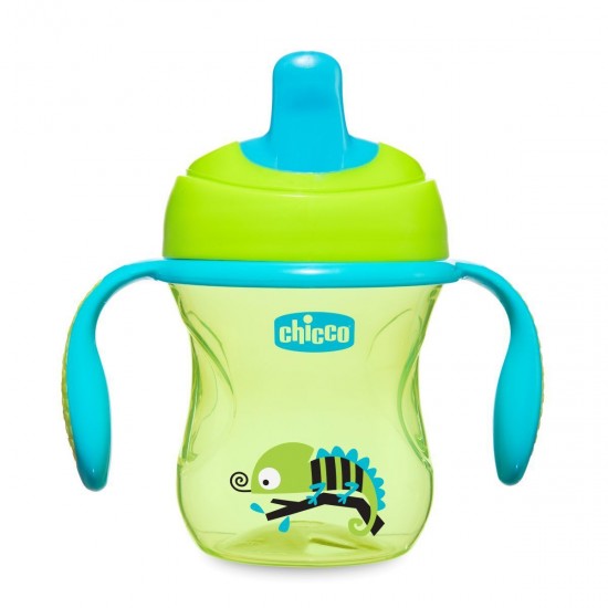 Chicco Training Cup 6m+ Εκπαιδευτικό Κύπελλο με Λαβές, Χρώμα Πράσινο 200ml