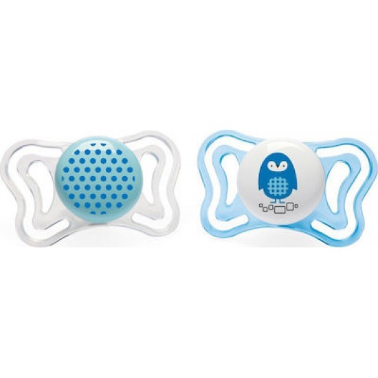 Chicco PhysioForma Light 2-6m Πιπίλες Σιλικόνης, Χρώμα Μπλε & Διάφανο 2 Τεμάχια