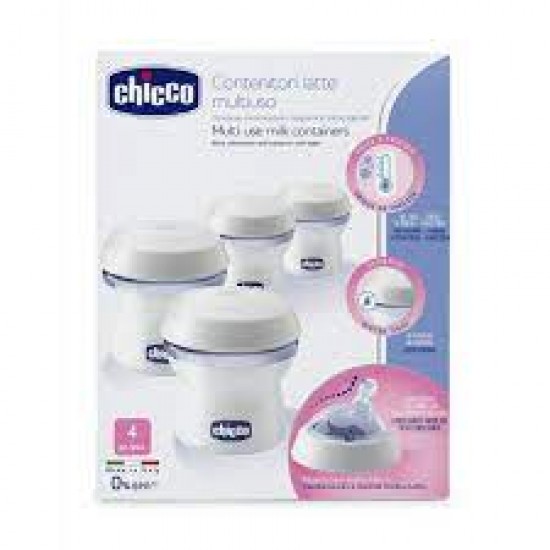 Chicco Multi-use Milk Containers , Μπουκάλια Διατήρησης Μητρικού Γάλακτος 150ml, 4τμχ