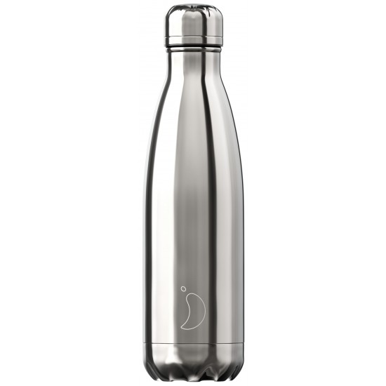 Chilly's Μπουκάλι Θερμός 500ml, Chrome Edition Silver