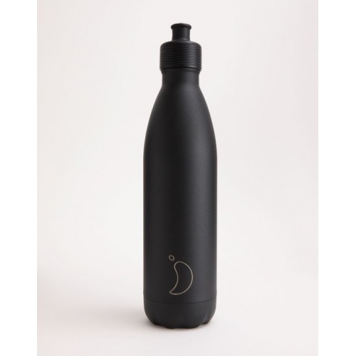 Chilly's Original Sport Bottle Monochrome Black Μπουκάλι Θερμός Από Ανοξείδωτο Ατσάλι 750ml Chilly's Original Sport Bottle Monochrome Black Μπουκάλι Θερμός Από Ανοξείδωτο Ατσάλι 750ml