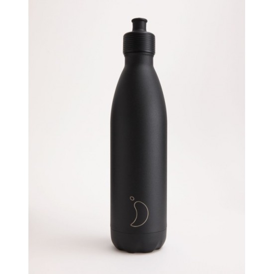 Chilly's Original Sport Bottle Monochrome Black Μπουκάλι Θερμός Από Ανοξείδωτο Ατσάλι 750ml Chilly's Original Sport Bottle Monochrome Black Μπουκάλι Θερμός Από Ανοξείδωτο Ατσάλι 750ml