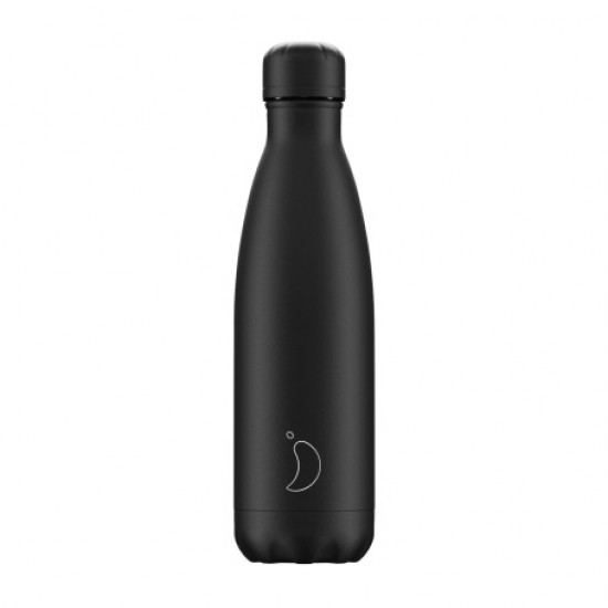 Chilly's Μπουκάλι Θερμός 500ml,  All Black Edition