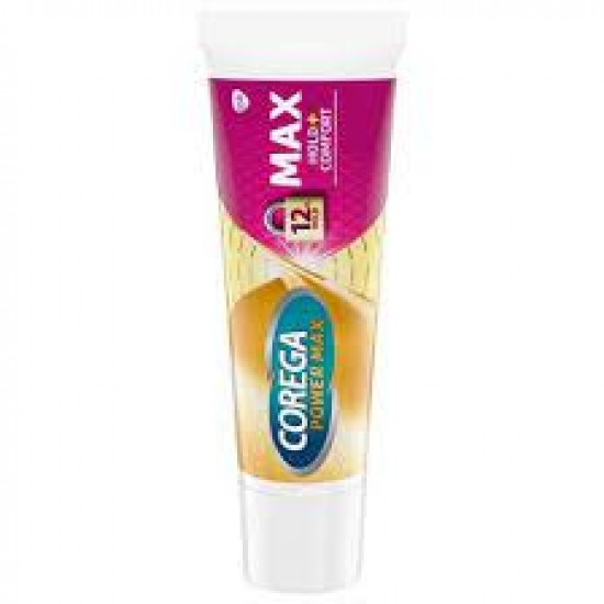 Corega Max Hold & Comfort, Στερεωτική Κρέμα Τεχνητής Οδοντοστοιχίας Για Έως Και 12 Ώρες Συγκράτησης 40gr