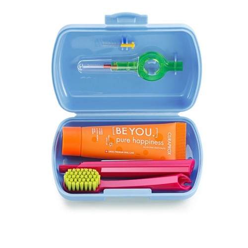 Curaprox Travel Set, Γαλάζιο Χρώμα Ταξιδιωτικό Σετ Στοματικής Υγιεινής