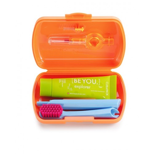 Curaprox Travel Set, Πορτοκαλί Χρώμα Ταξιδιωτικό Σετ Στοματικής Υγιεινής
