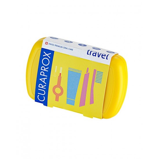 Curaprox Travel Set, Κίτρινο Χρώμα Ταξιδιωτικό Σετ Στοματικής Υγιεινής
