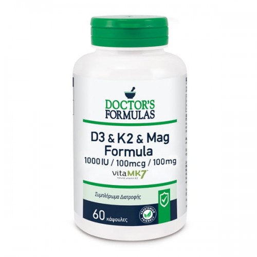 Doctor's Formula D3 1000iU & K2 100mcg & Mag 100mg 60 Κάψουλες