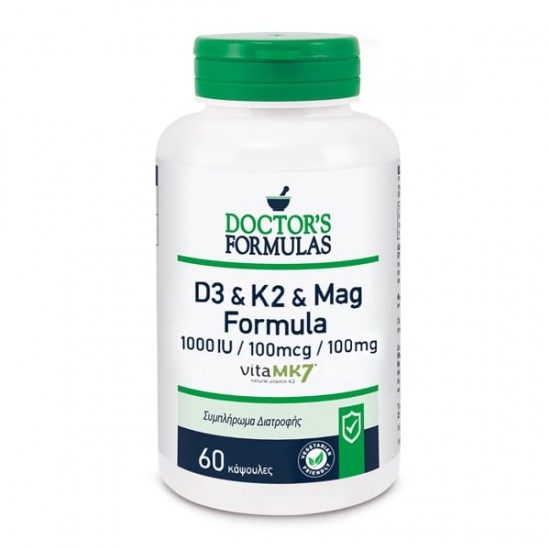 Doctor's Formula D3 1000iU & K2 100mcg & Mag 100mg 60 Κάψουλες