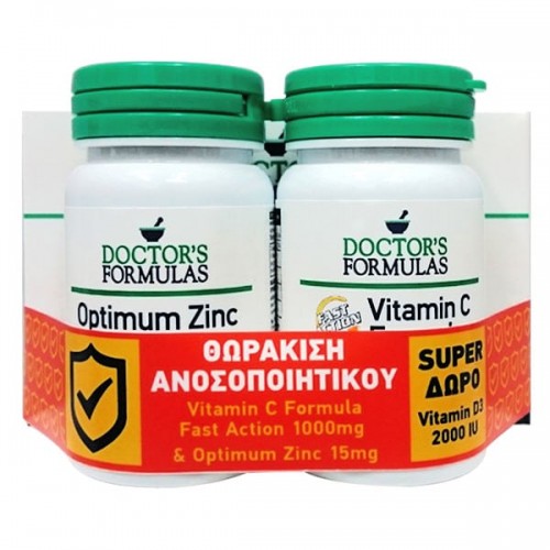 Doctor's Formulas Promo  με Vitamin C Formula Fast Action 1000mg, 30tabs & Optimum Zinc, 30caps & Δώρο Vitamin D3 2000IU, 60softgels