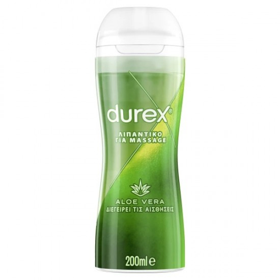 Durex Massage Aloe Vera Gel, Τζελ για Μασάζ & Λιπαντικό με Αλόη 200ml