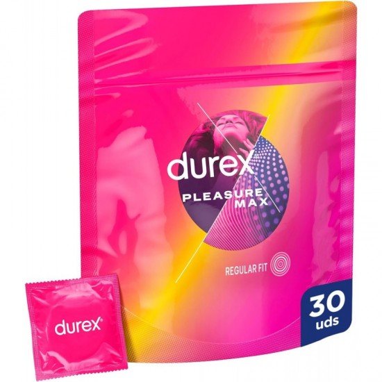 Durex Pleasure Max ,Με Κουκίδες & Ραγάδες για Επιπλέον Διέγερση 30 Προφυλακτικά 