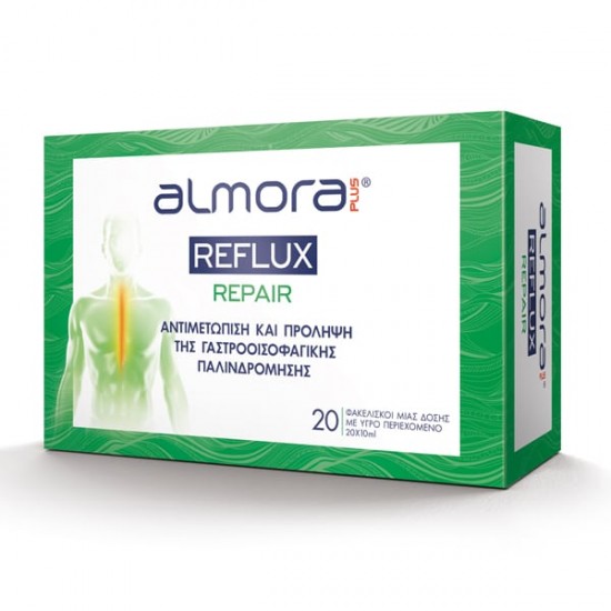 Almora Plus Reflux Repair, Αντιμετώπιση & Πρόληψη της Γαστροοισοφαγικής Παλινδρόμησης 20 Φακελίσκοι μιας Δόσης, Υγρό 10ml