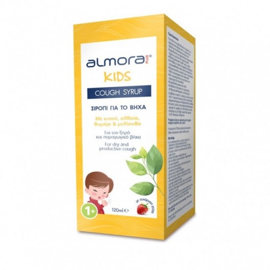 Almora Plus Kids Cough Syrup, Σιρόπι για Ξηρό & Παραγωγικό Βήχα, από 1 Έτους, Γεύση Φράουλα 120ml