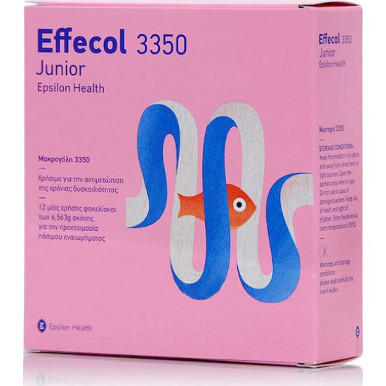 Effecol Junior Macrogol 3350, Για την Αντιμετώπιση Παιδικής/Εφηβικής Δυσκοιλιότητας 12 Φακελίσκοι